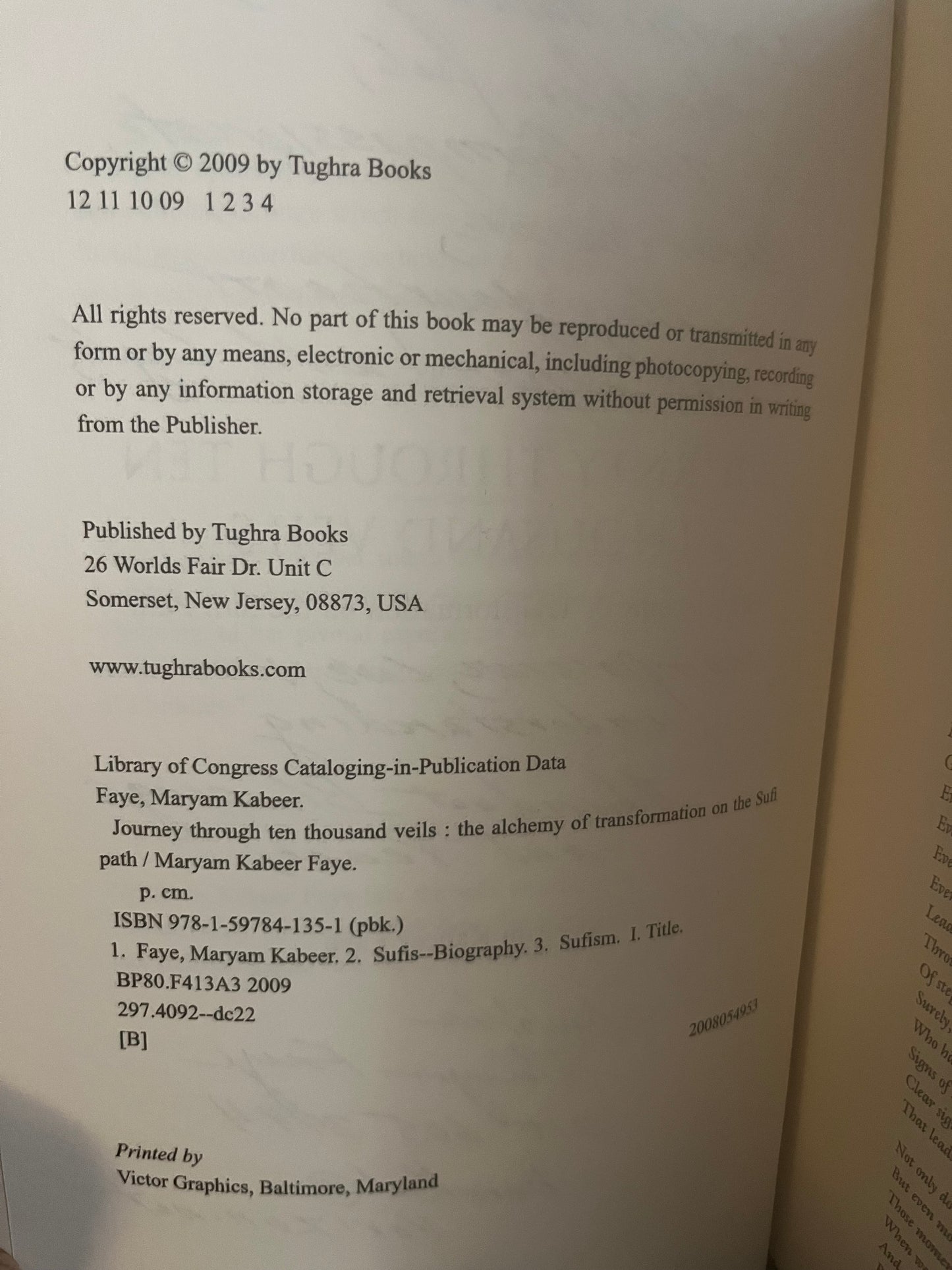 Journey Through Ten Thousand Veils by Maryam Kabeer Faye (SIGNED)