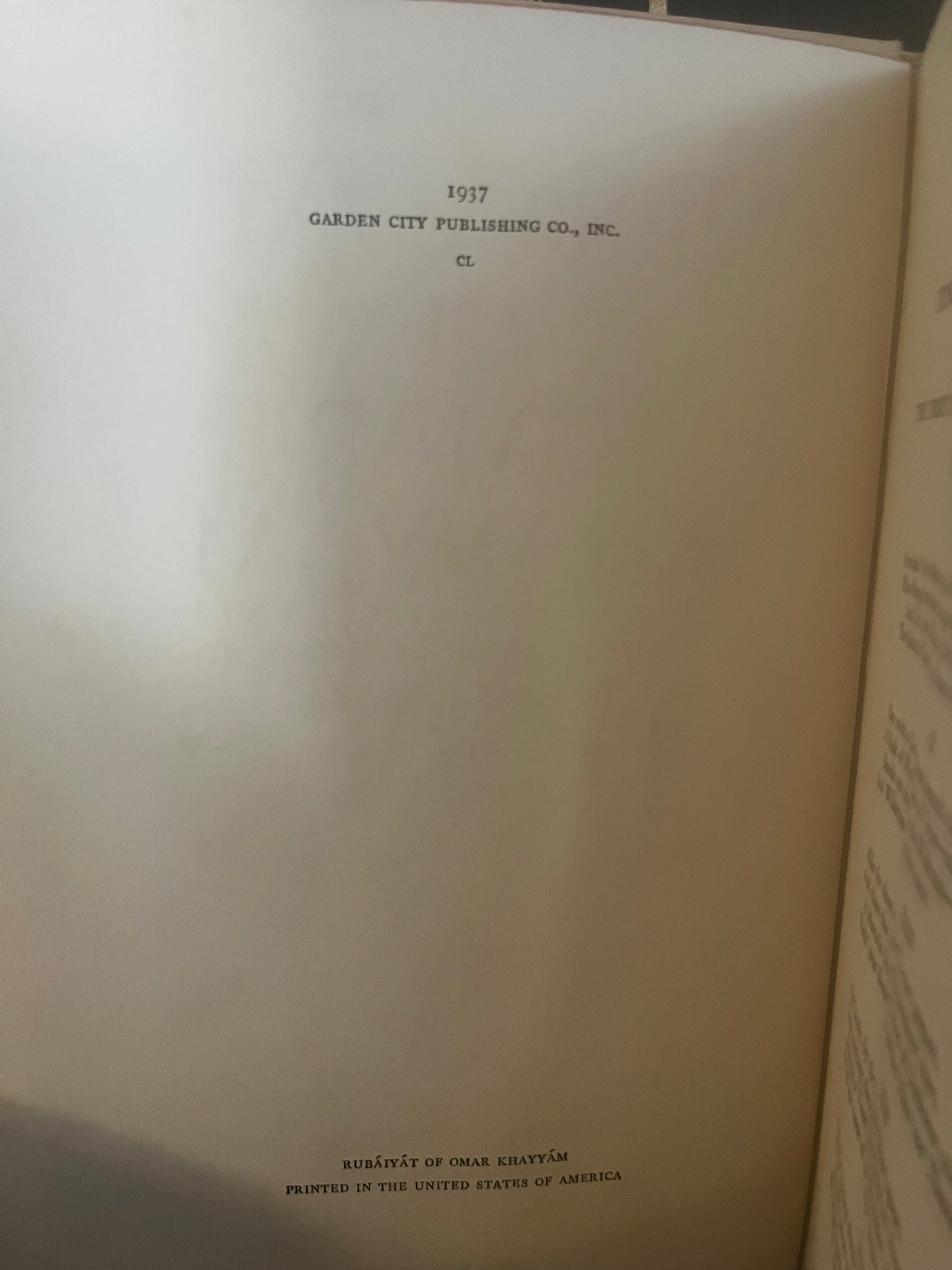 Rubaiyat of Omar Khayyam (1937 edition with slip cover)