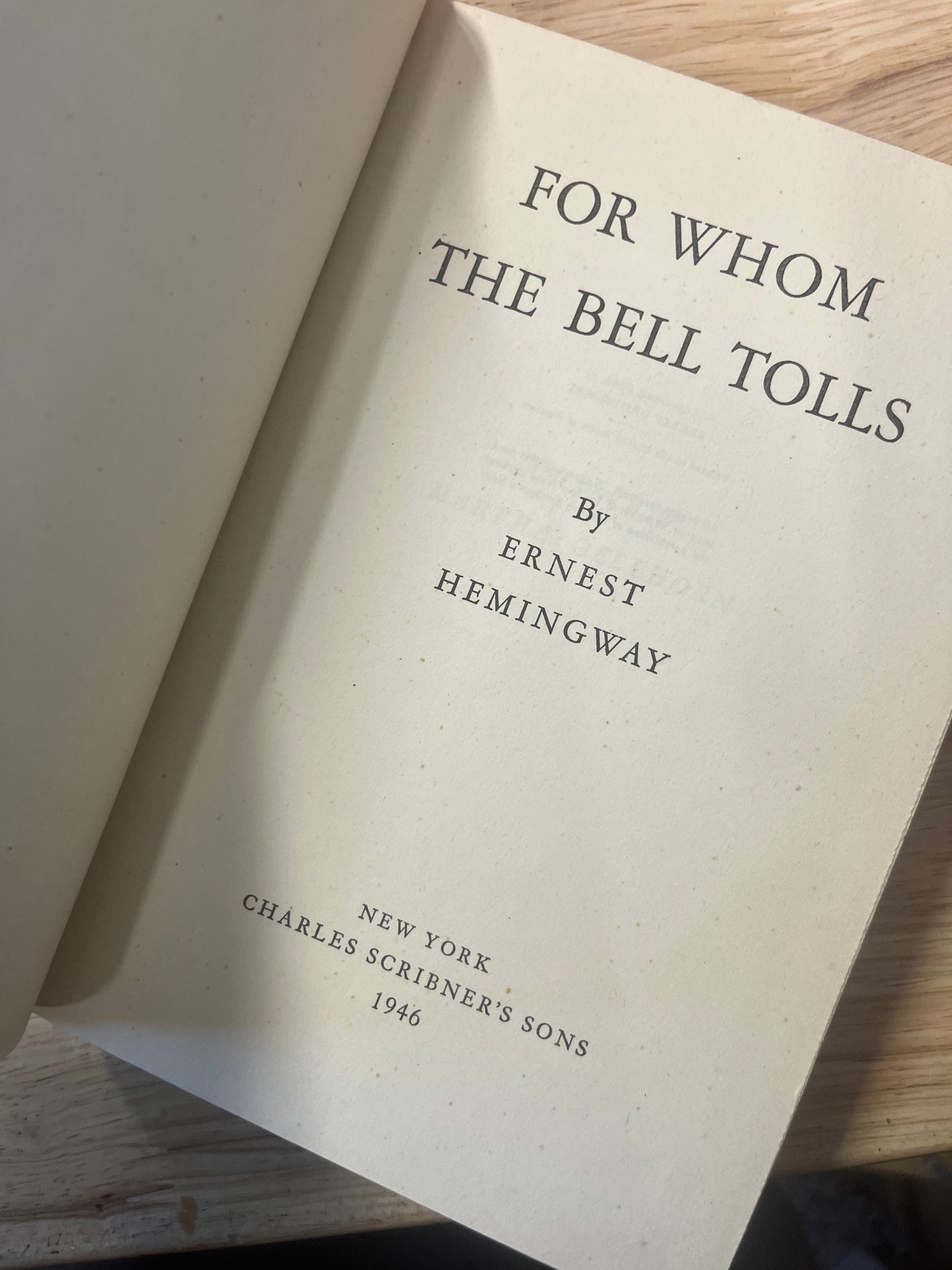 For Whom the Bell Tolls by Ernest Hemingway 1946 edition