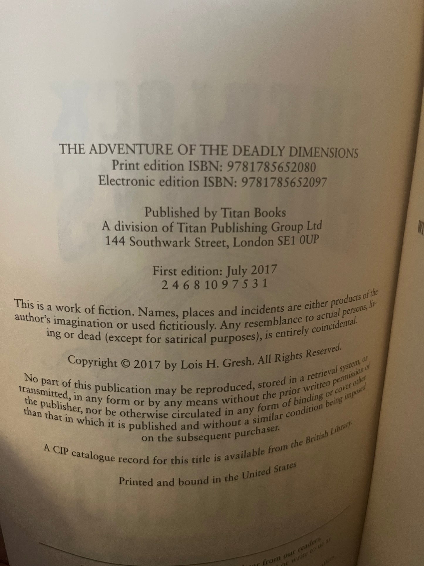 Sherlock Holmes Vs Cthulhu: The Adventures of the Deadly Dimensions by Lois H. Gresh