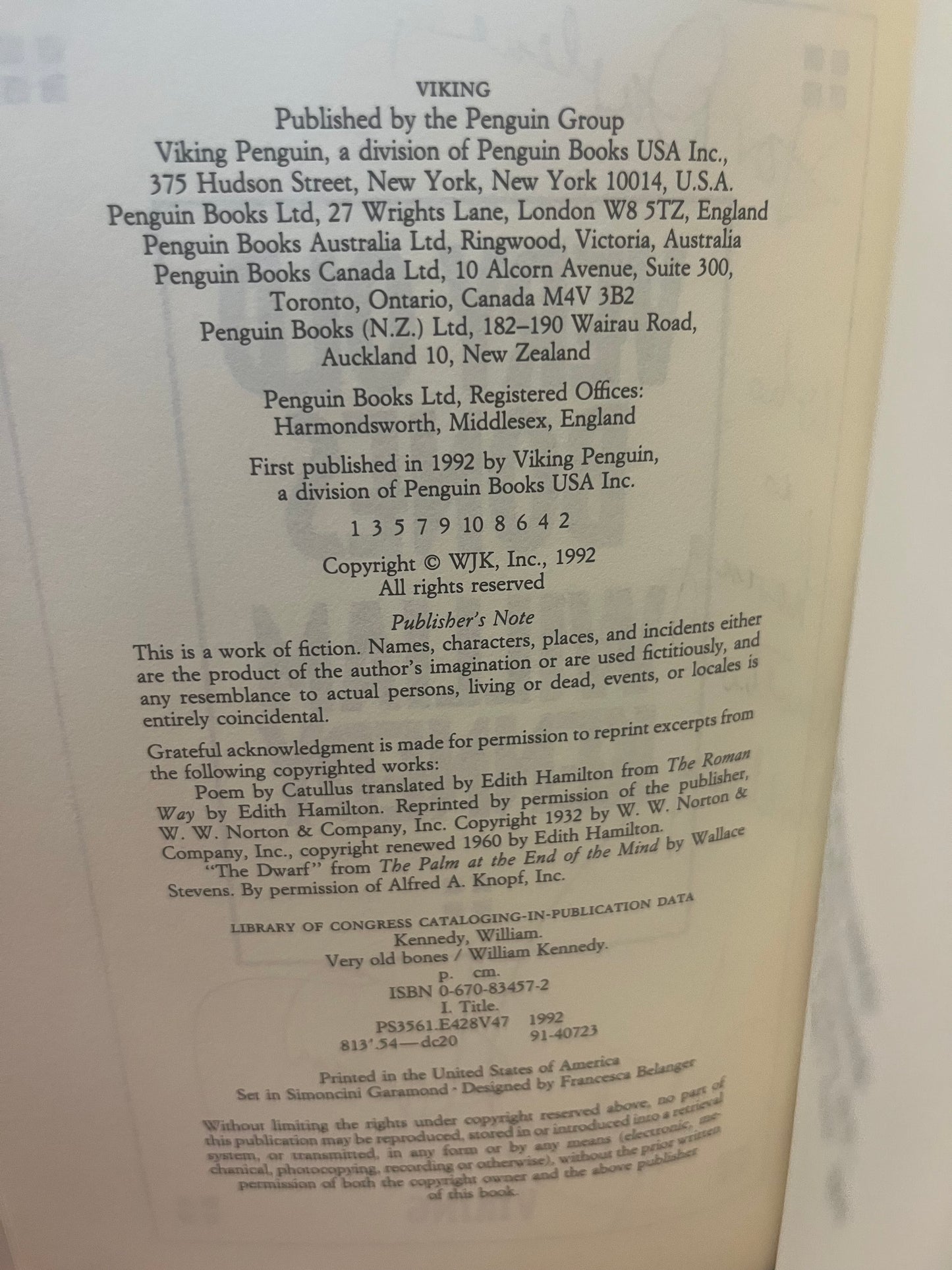 Very Old Bones by William Kennedy (Signed by Author)