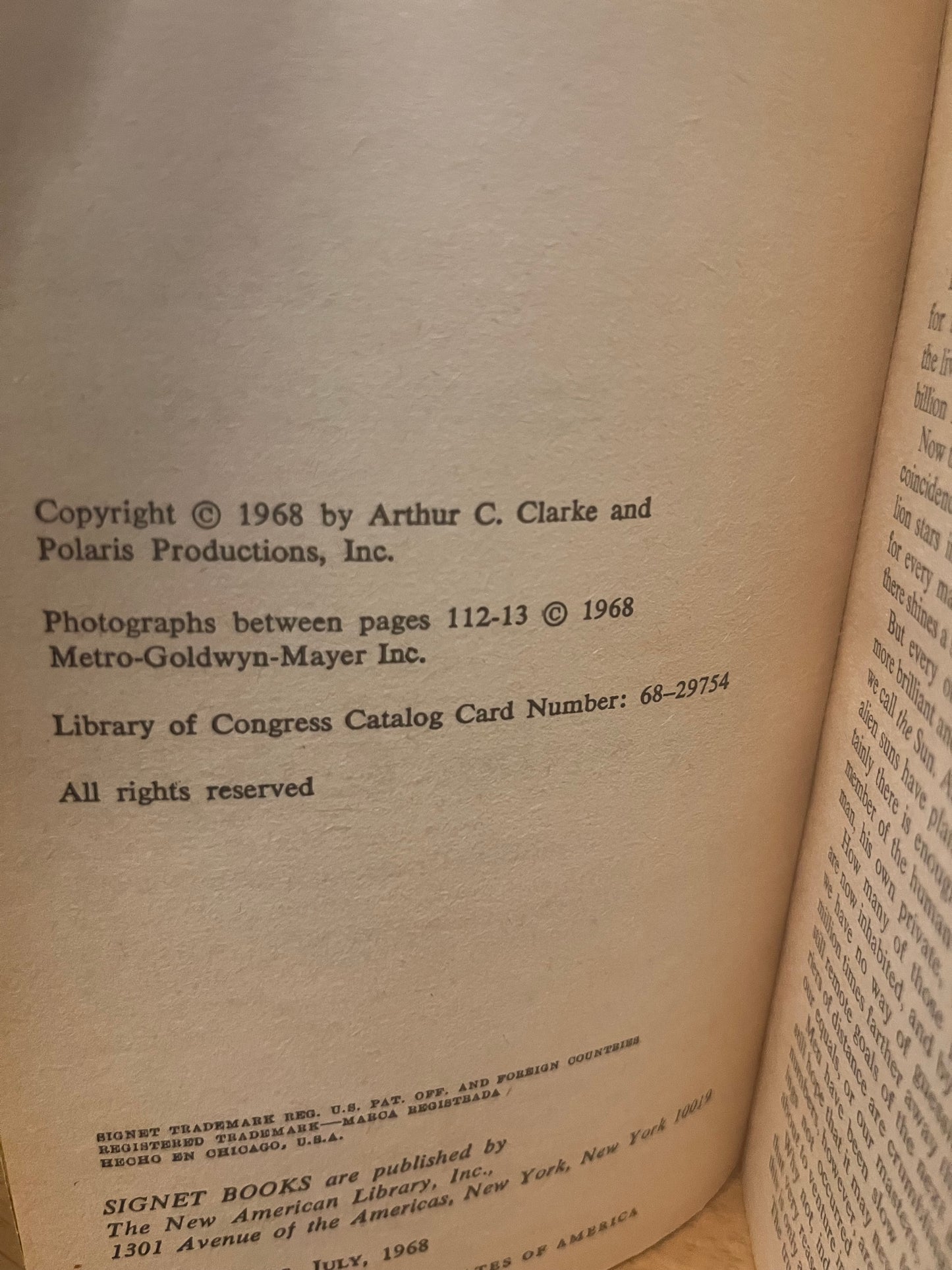 2001 A Space Odyssey by Arthur C Clarke (1968)