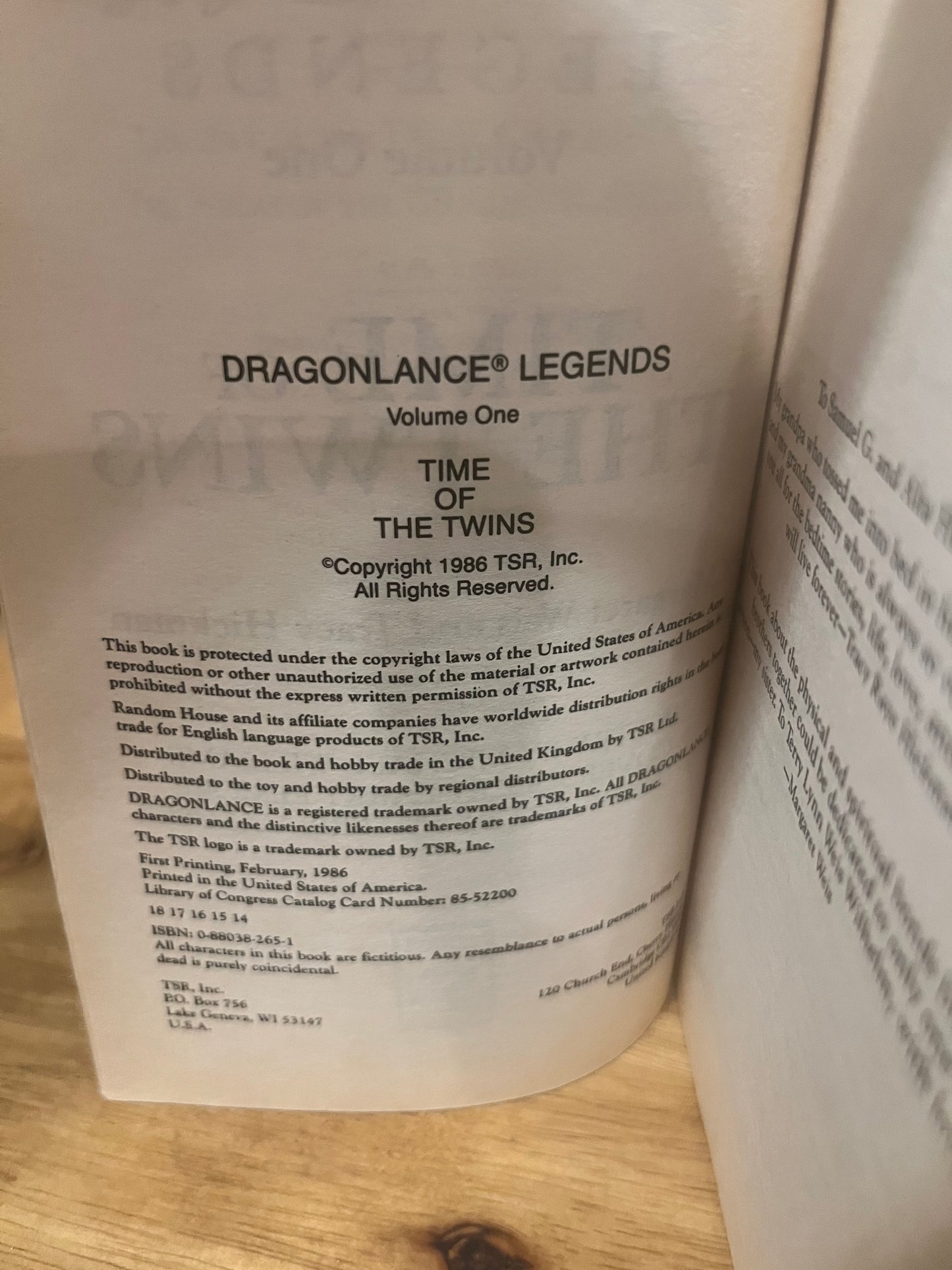 Dragon Lance Legends: Time of the Twins by Margaret Weis & Tracy Hickman
