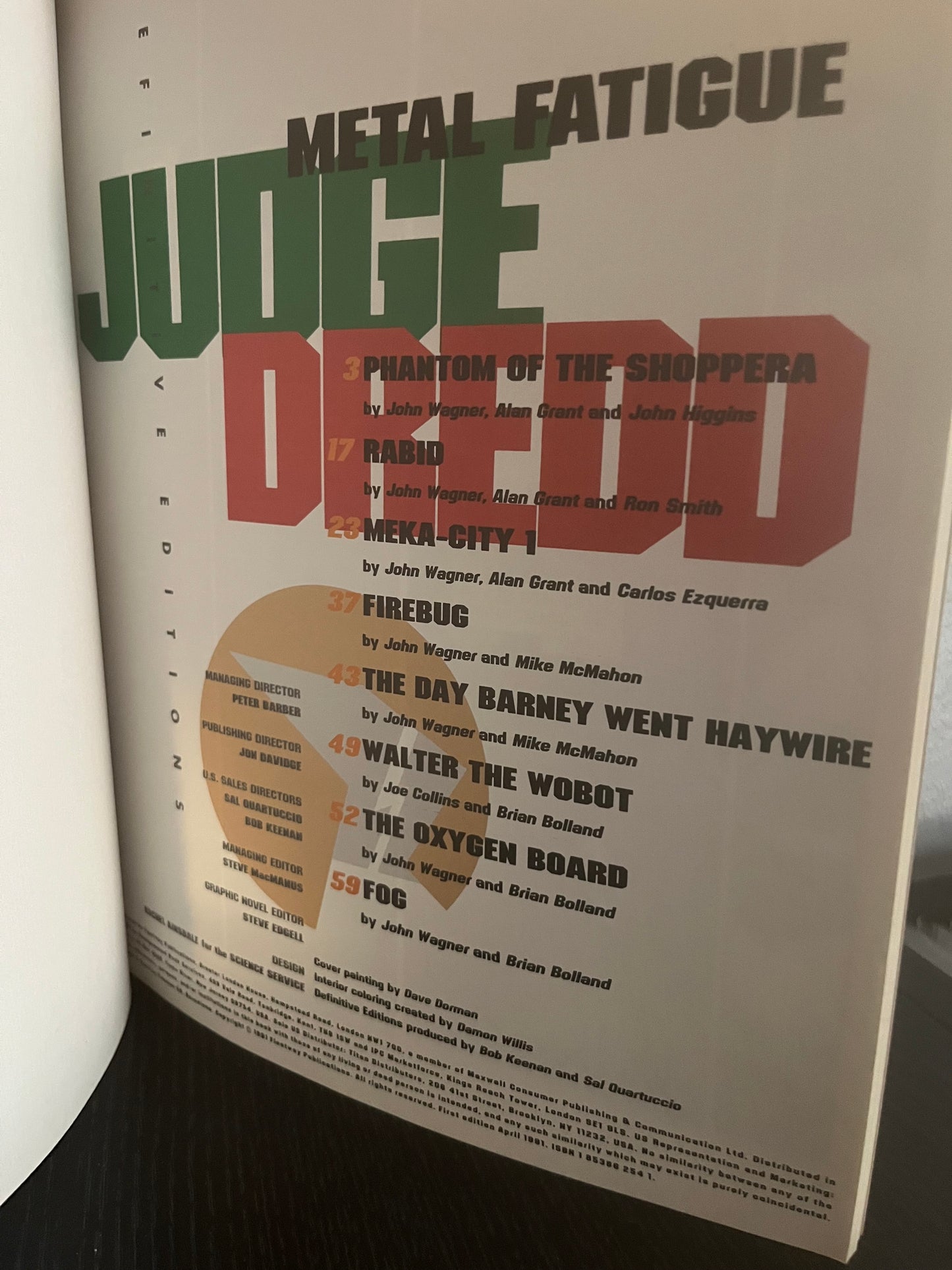 Judge Dredd Metal Fatigue (1991, 1st)