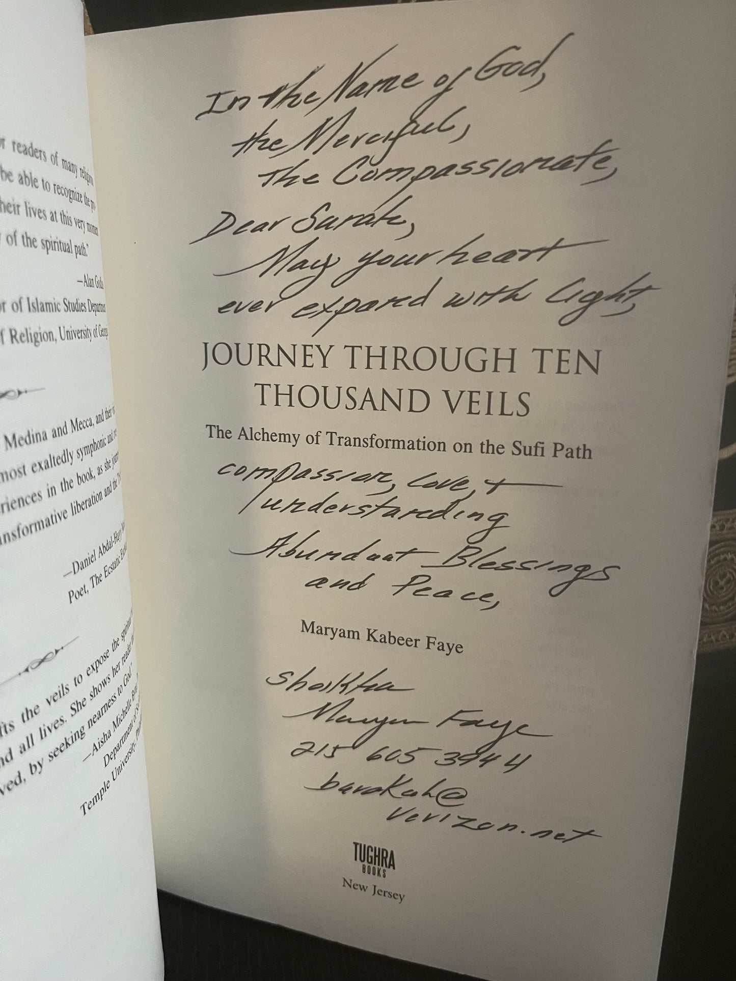 Journey Through Ten Thousand Veils by Maryam Kabeer Faye (SIGNED)