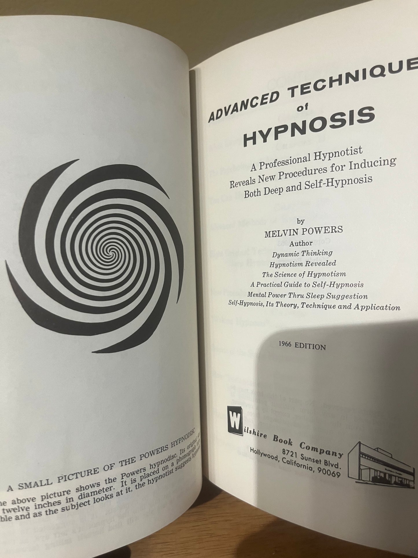 Advanced Techniques of Hypnosis by Melvin Powers (1966 ed.)