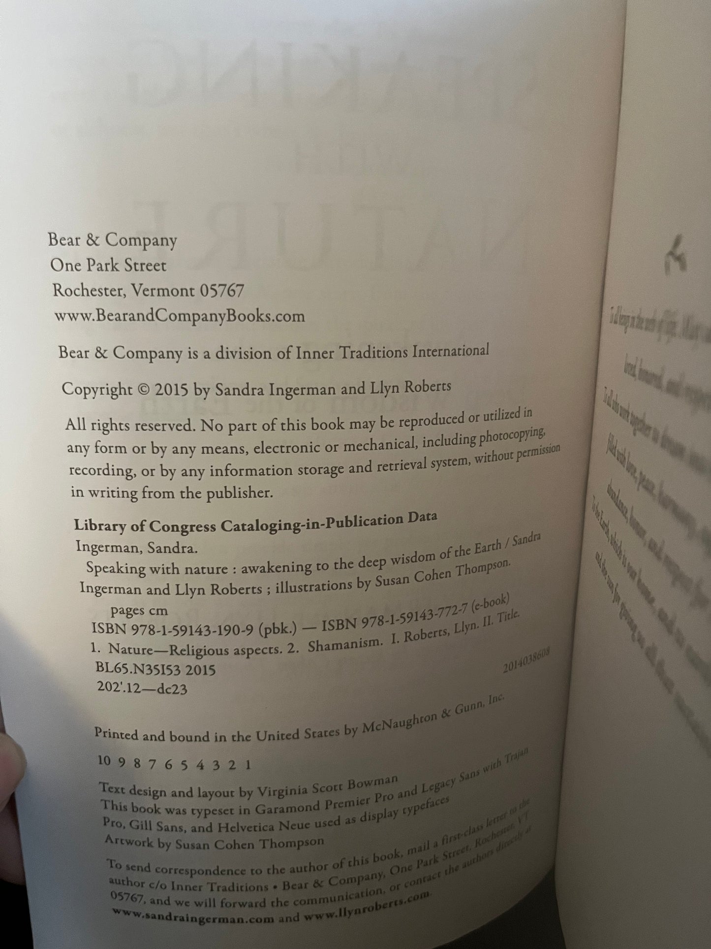 Speaking With Nature: Awakening to the Deep Wisdom of the Earth by Sandra Ingerman & Llyn Roberts