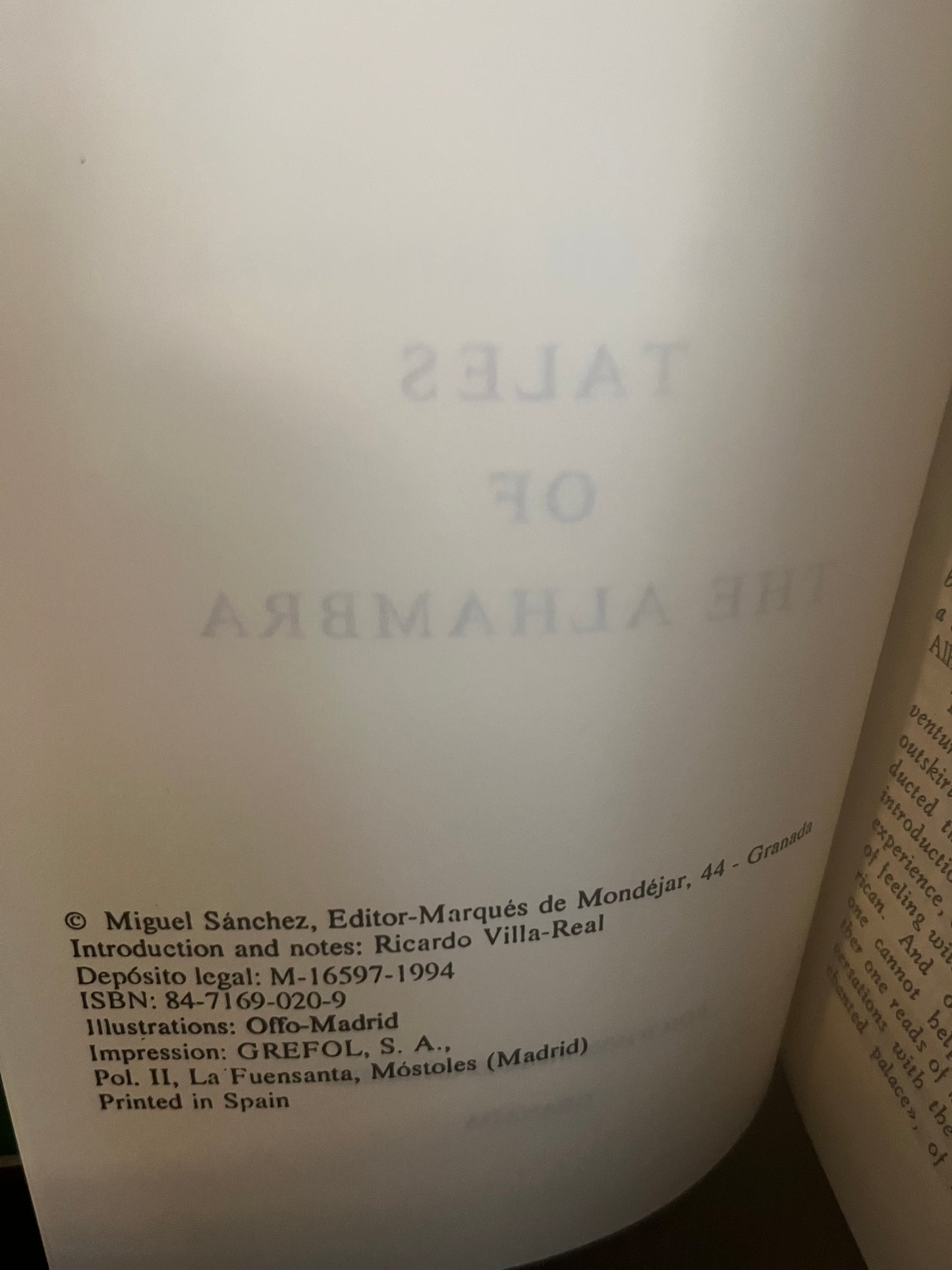 Tales of the Alhambra by Washington Irving (1994, Spain)