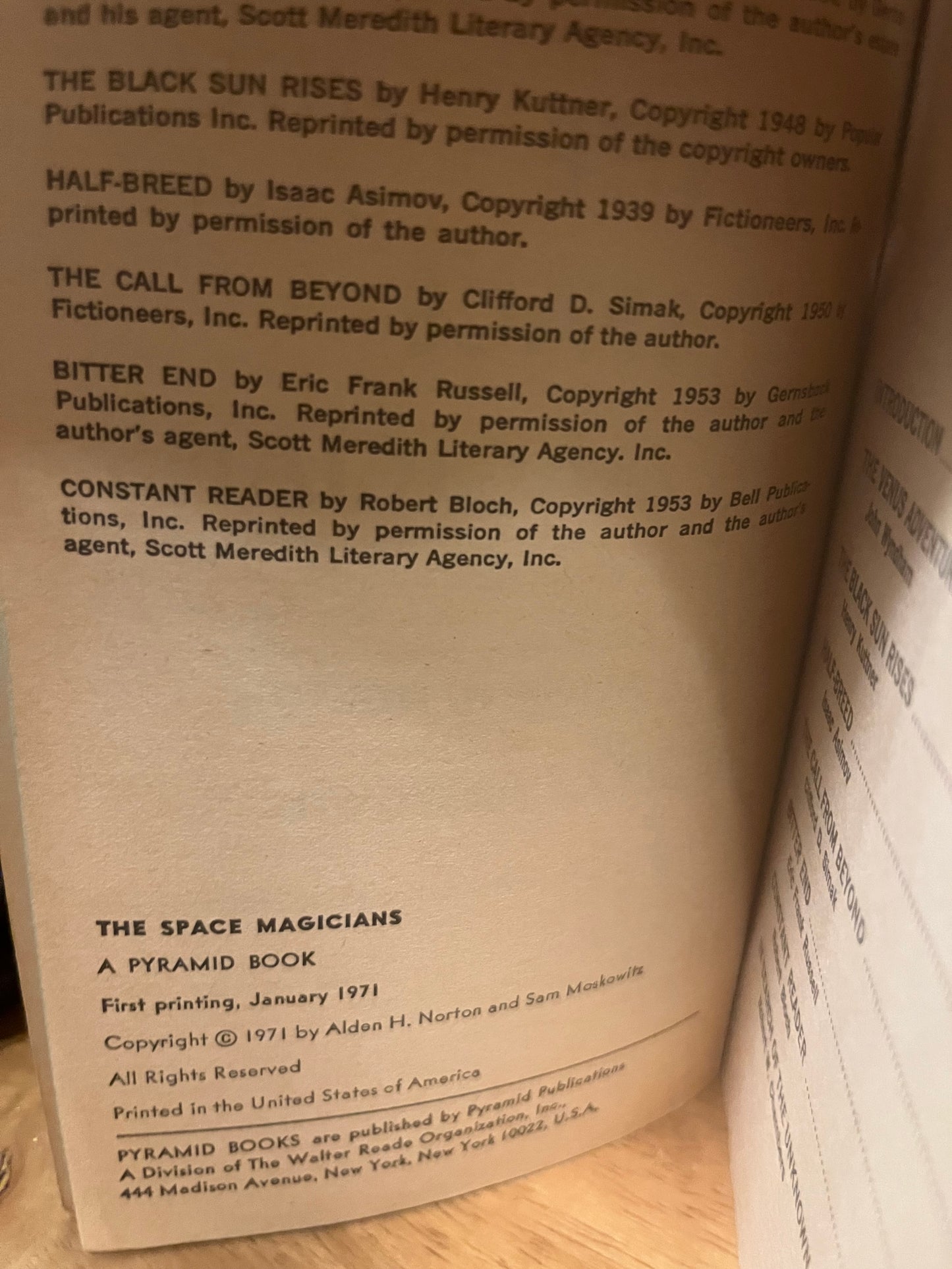 The Space Magicians edited by Alden H Norton & Sam Moskowitz