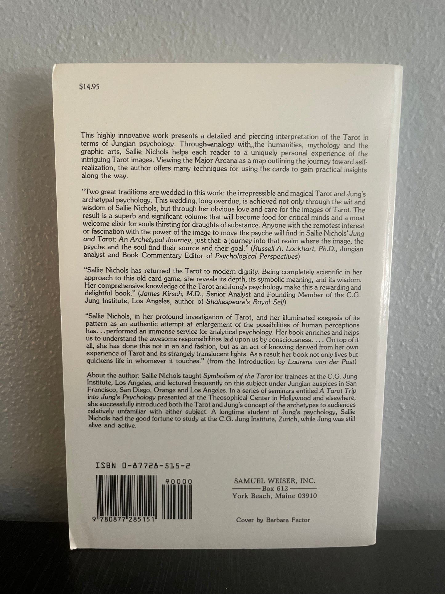 Jung and Tarot: An Archetypal Journey by Sallie Nichols (1984)