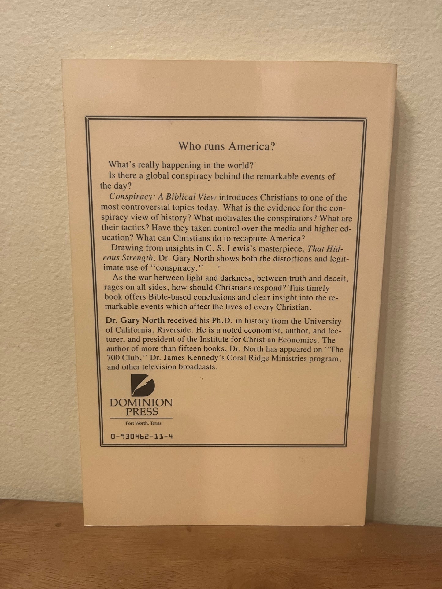 Conspiracy: A Biblical View by Gary North (1986)