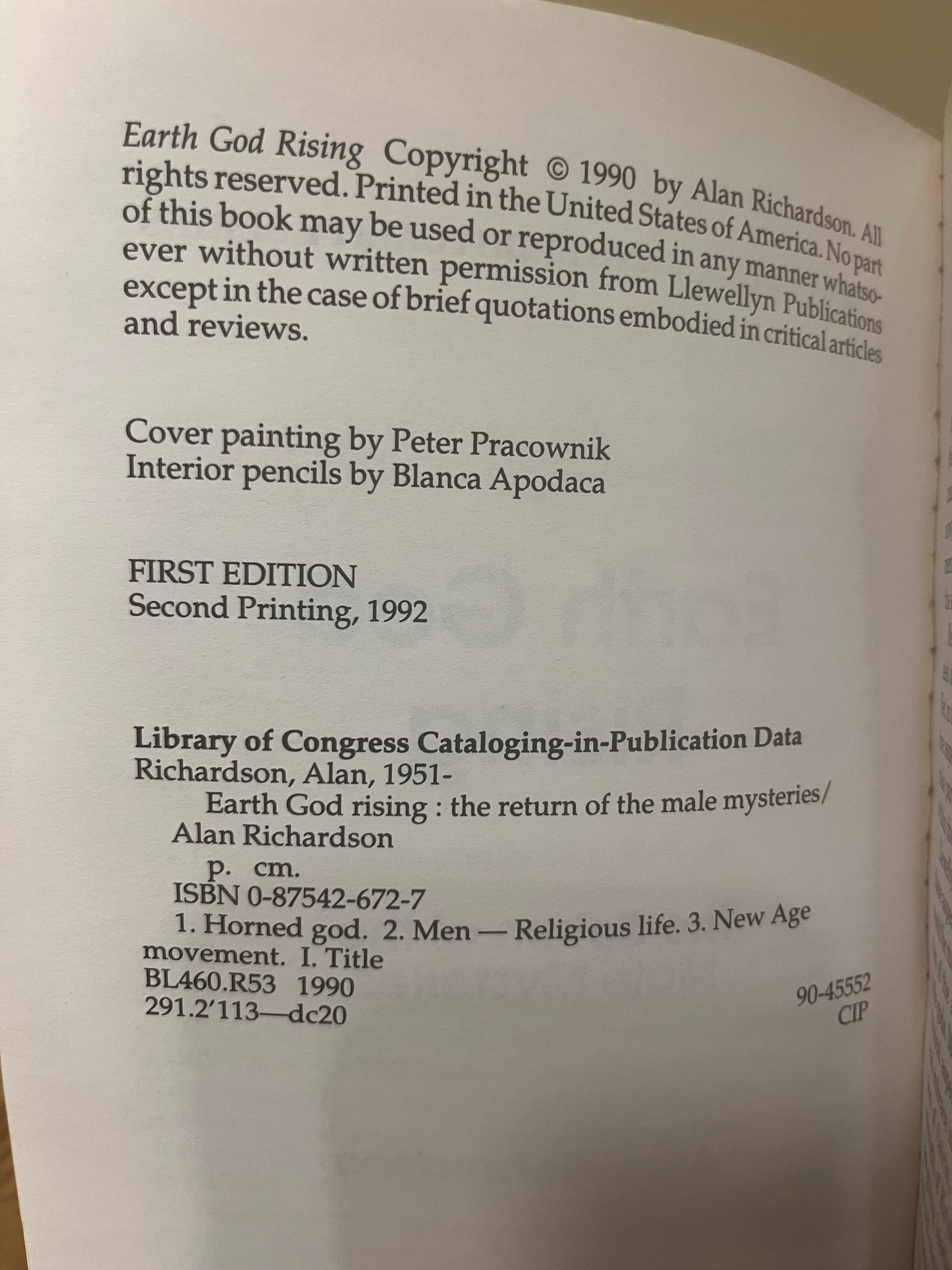 Earth God Rising: the Return of the Male Mysteries by Alan Richardson