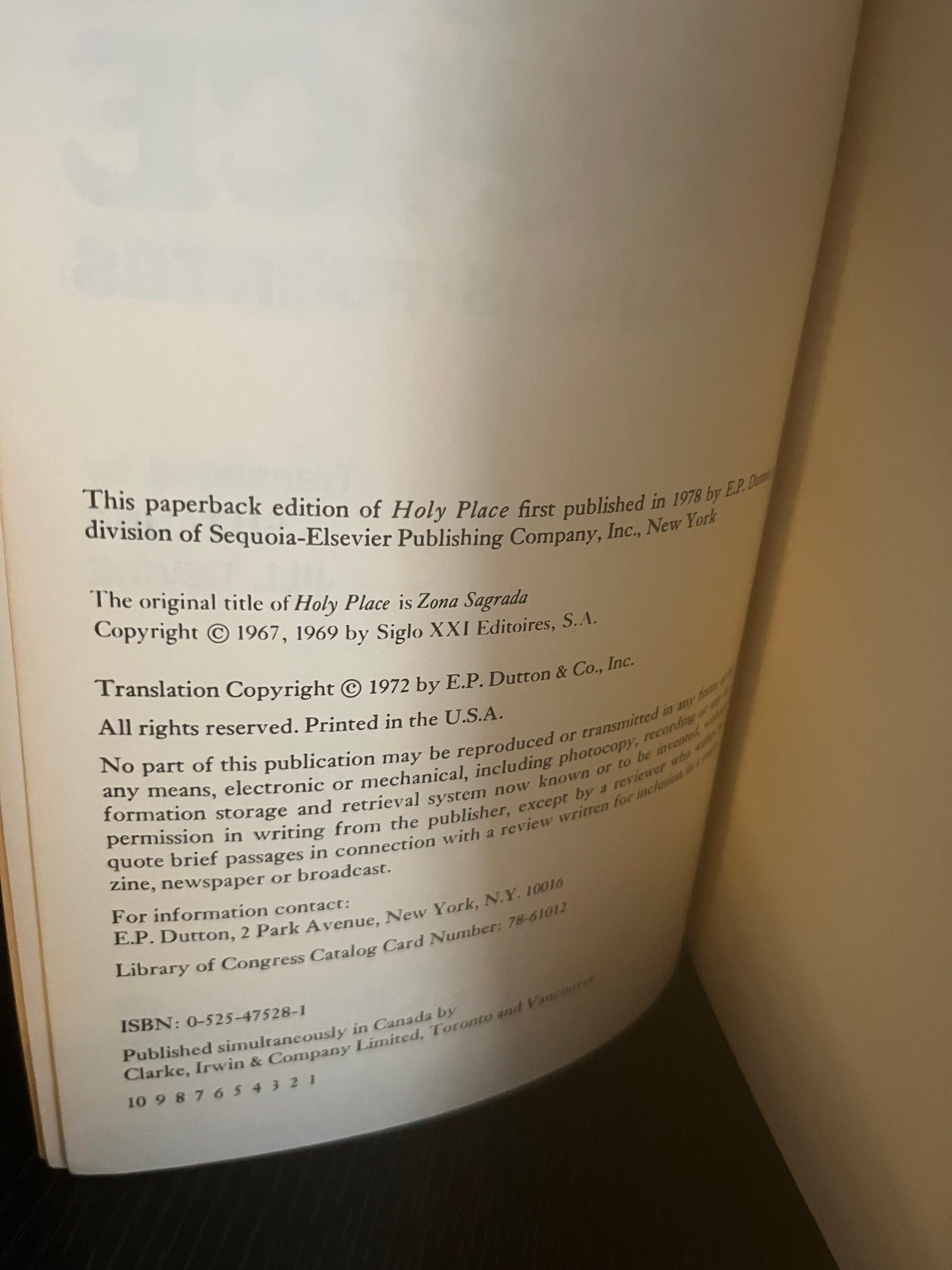 Holy Place by Carlos Fuentes (1978)