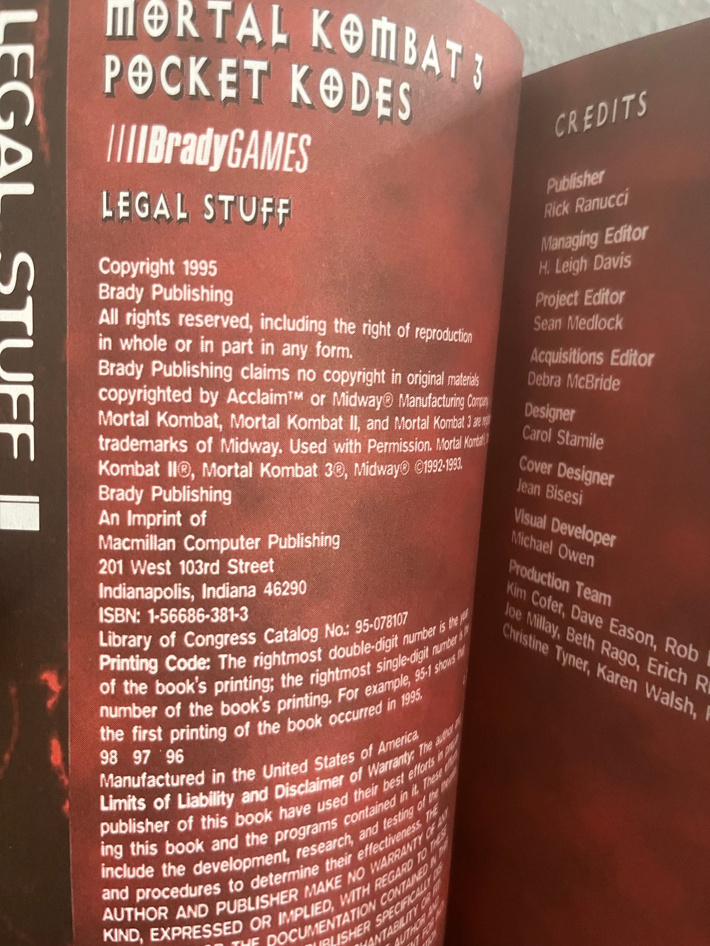 Official Mortal Kombat 3 Pocket Kodes