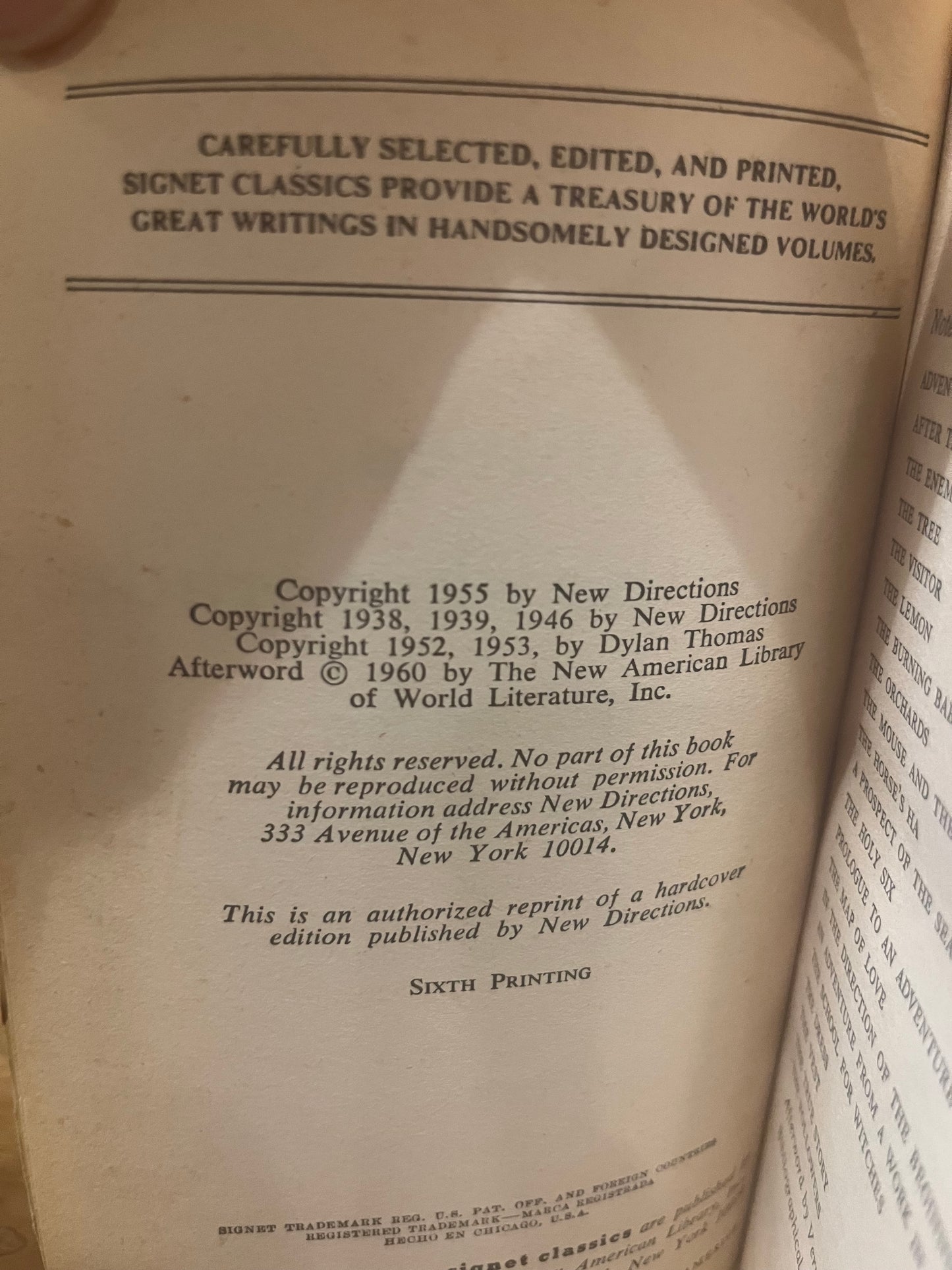 Adventures in the Skin Trade and Other Stories by Dylan Thomas (1960)