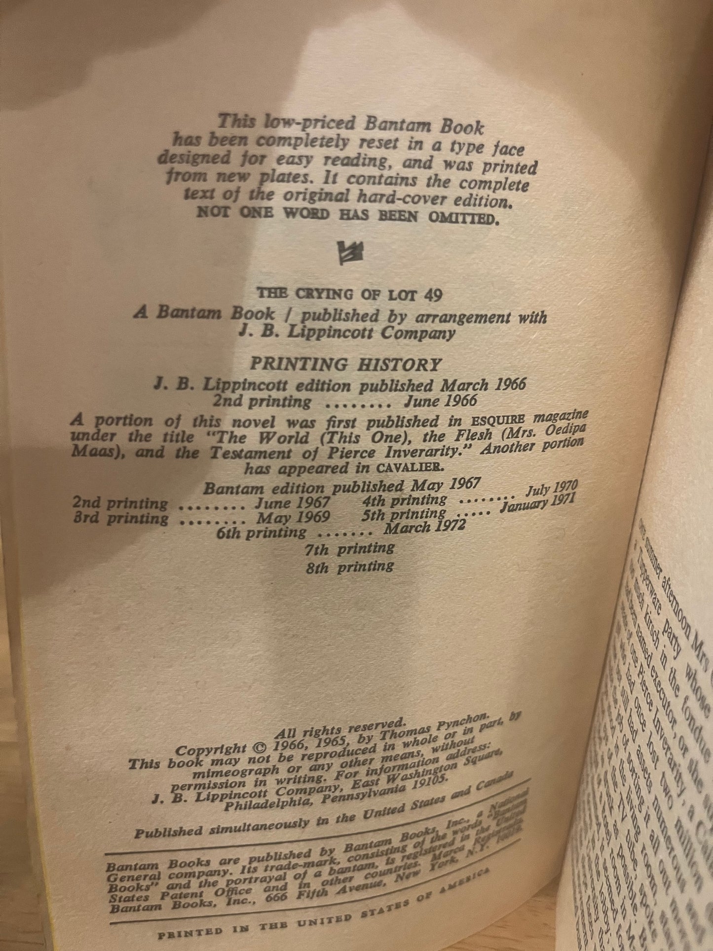 The Crying of Lot 49 by Thomas Pynchon (1972)