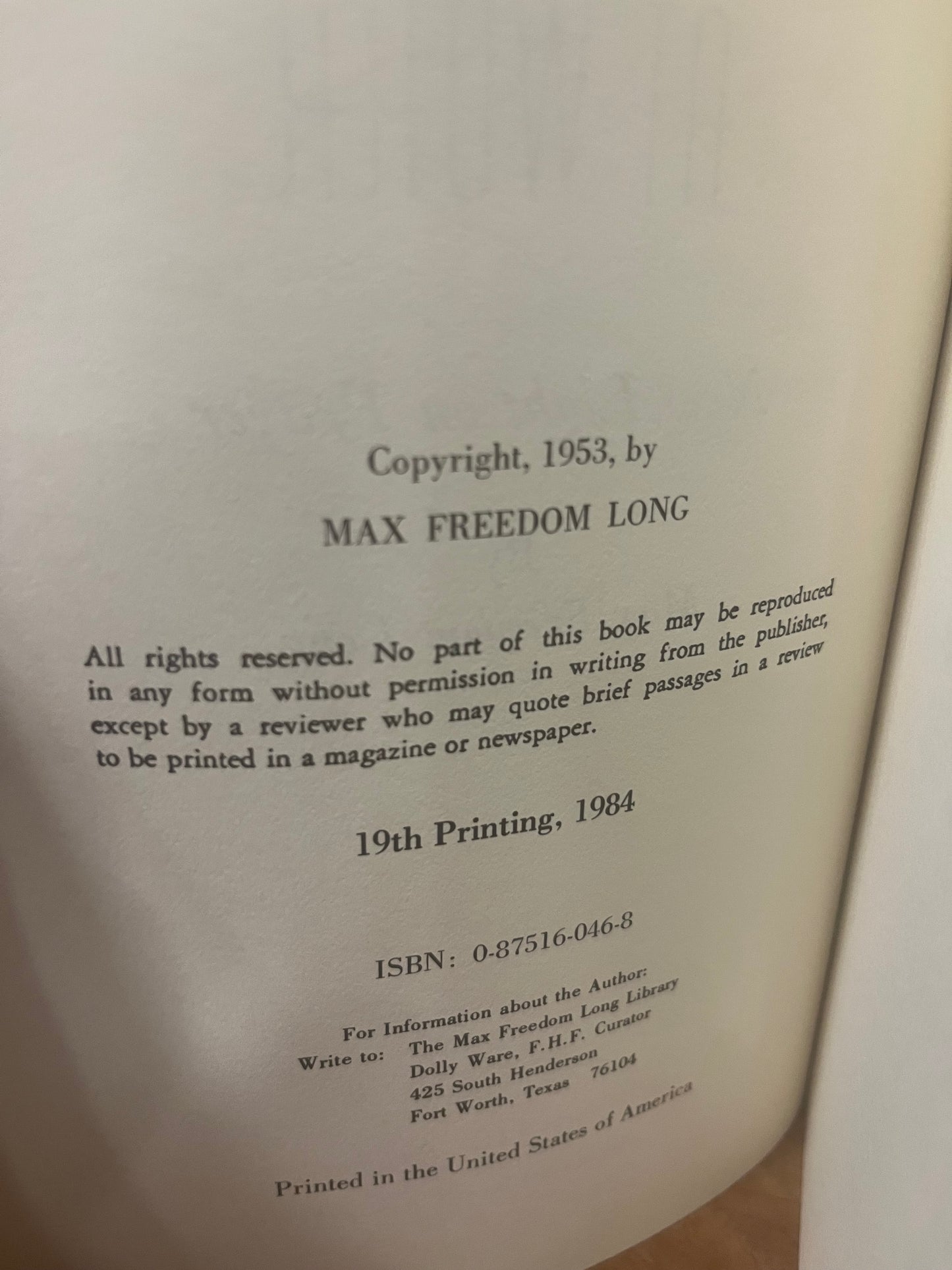 The Secret Science at Work by Max Freedom Long