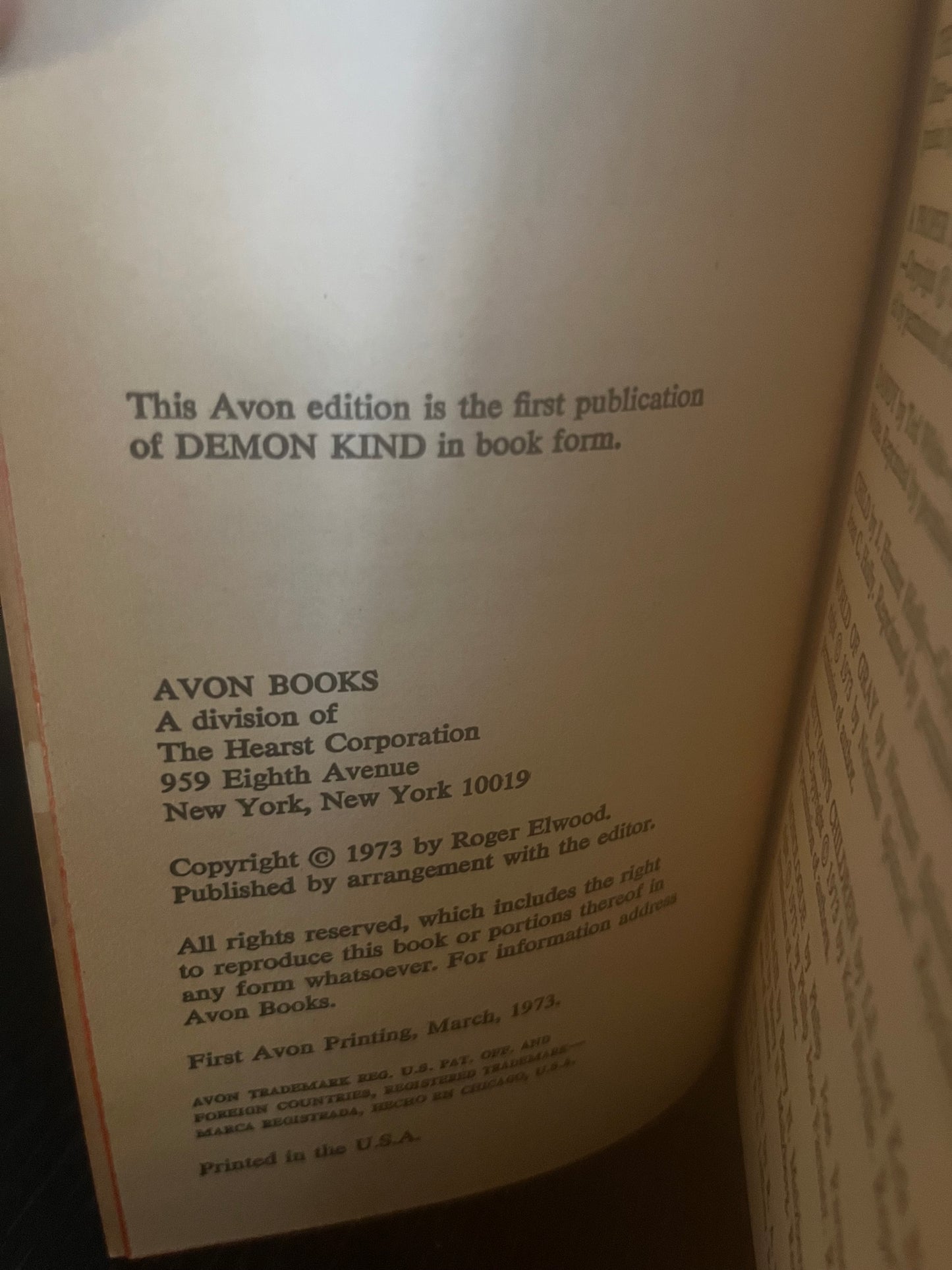 Demon Kind by Roger Elwood (editor) 1st edition 1973