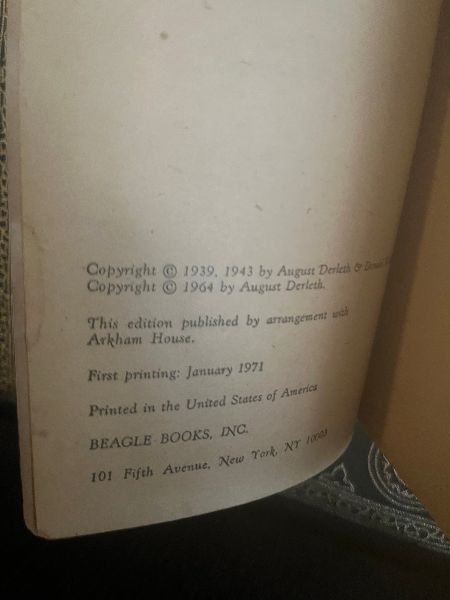 At the Mountains of Madness and other tales of terror by H.P. Lovecraft (1971 1st Beagle edition)