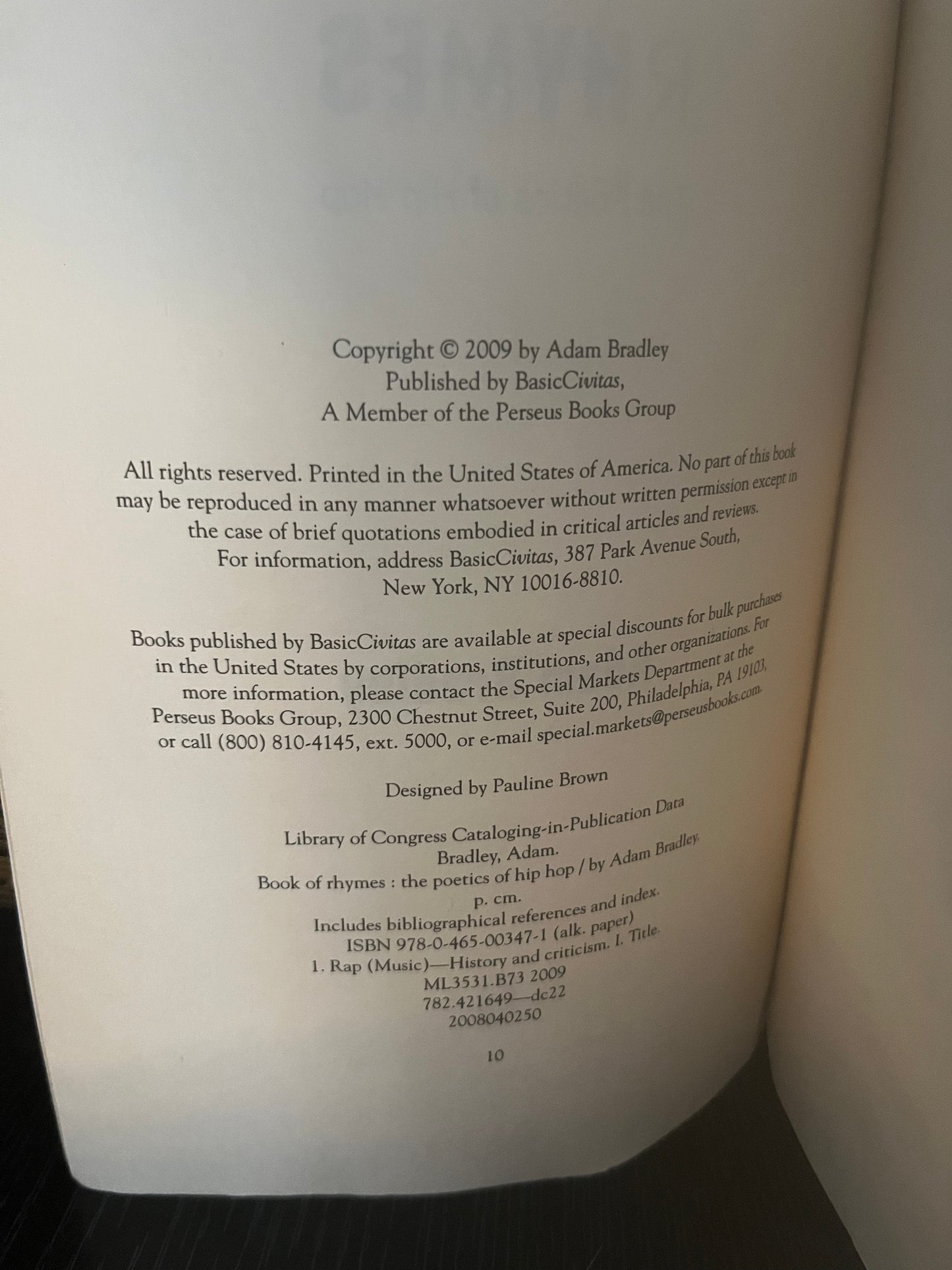 Book of Rhymes: The Poetics of Hip Hop by Adam Bradley