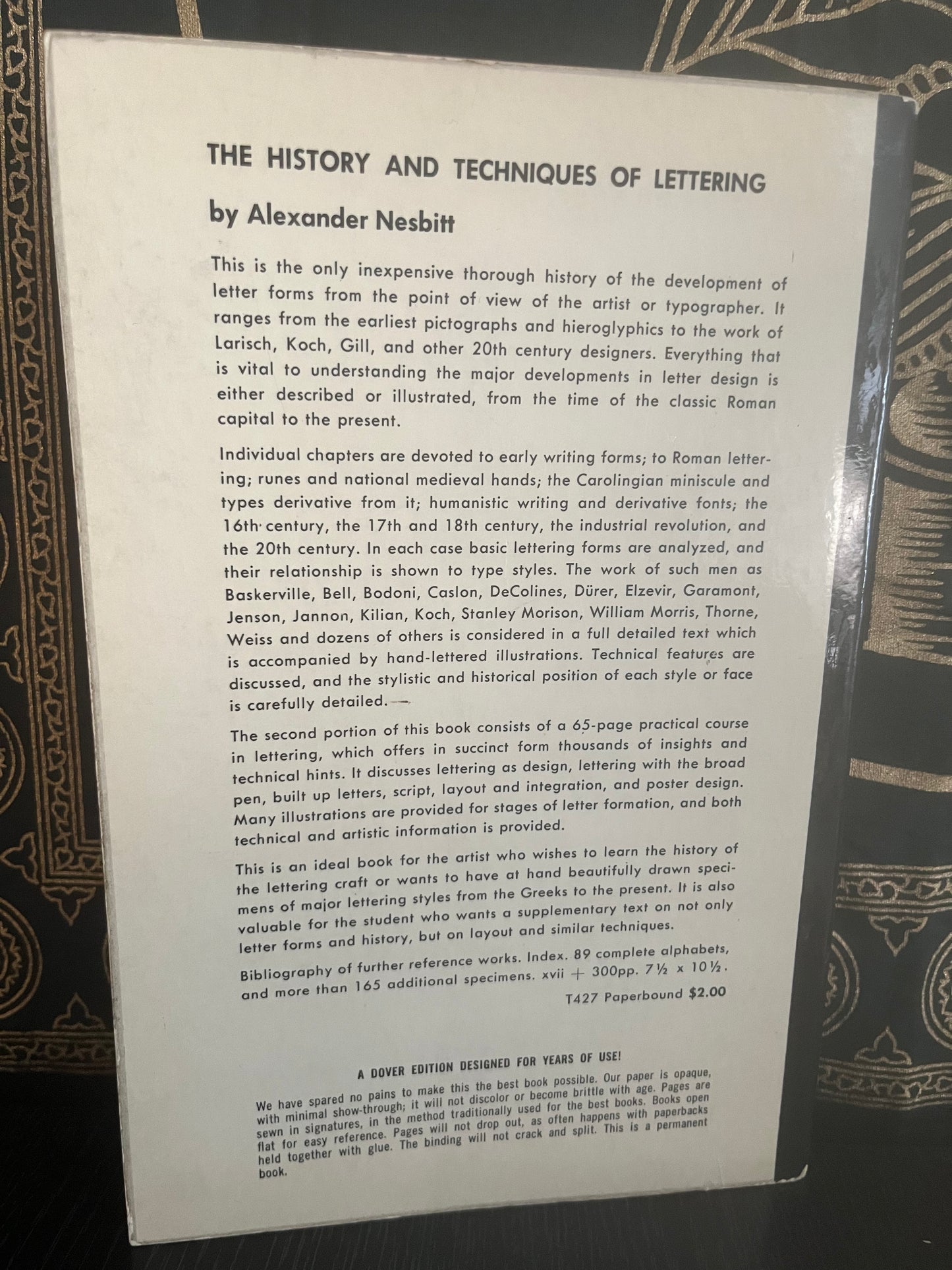 The History and Technique of Lettering by Alexander Nesbitt