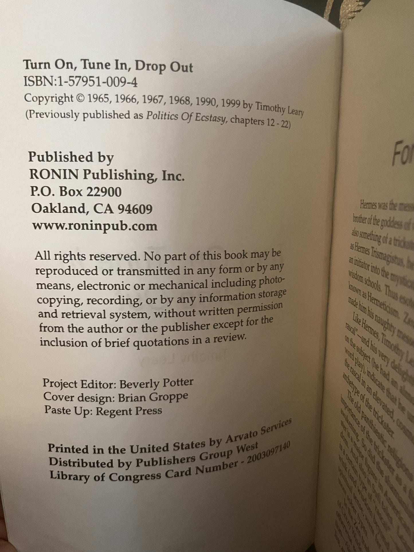 Turn On Tune In Drop Out by Timothy Leary
