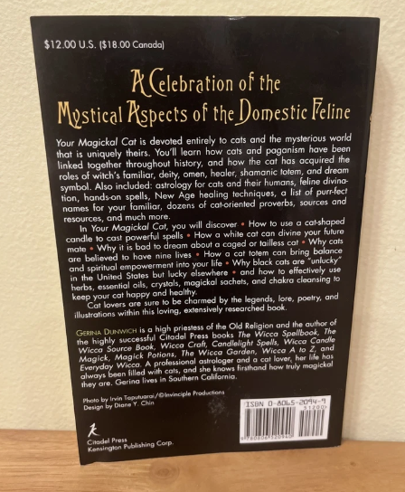 Your Magical Cat - Feline Magick Lore And Worship by Gerina Dunwich (2000)