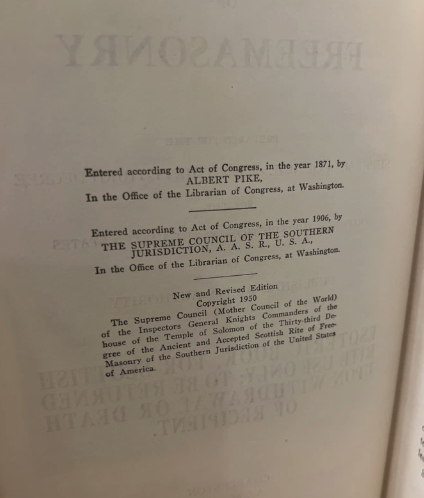 Morals And Dogma Of Scottish Rite Freemasonry Albert Pike 1954